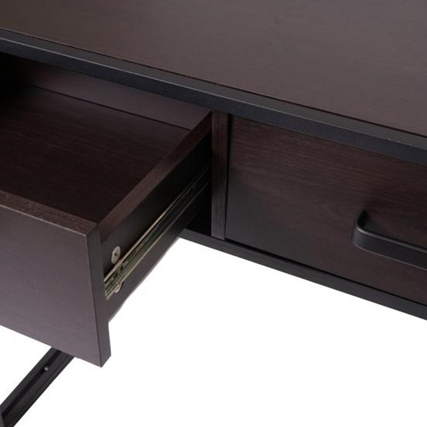 Mesa para Ordenador ROXY, 120x70x76 cm, en Metal y Madera, color Marrón oscuro
