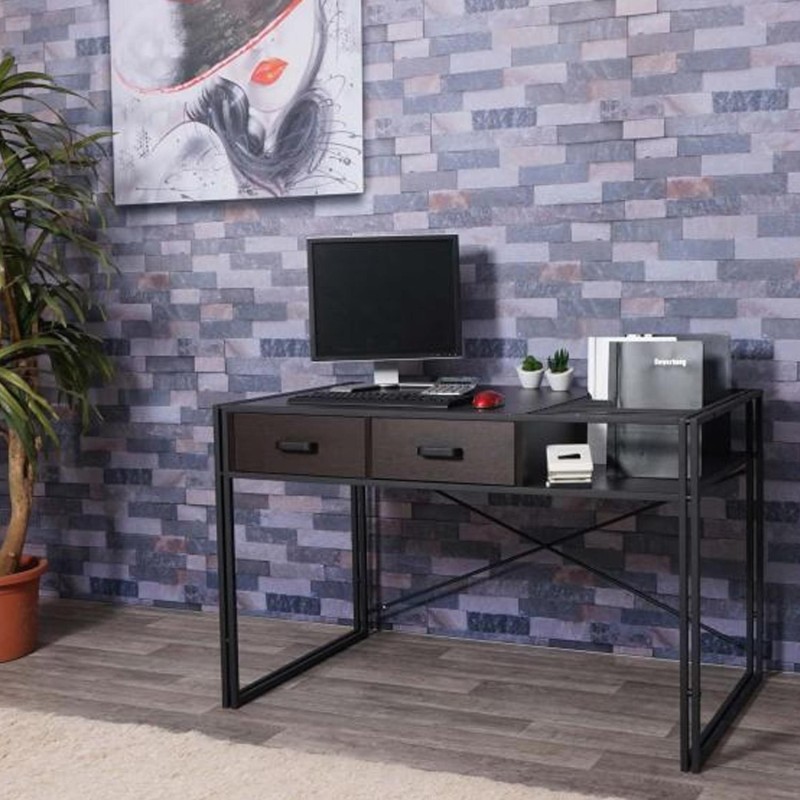 Mesa para Ordenador ROXY, 120x70x76 cm, color Marrón oscuro