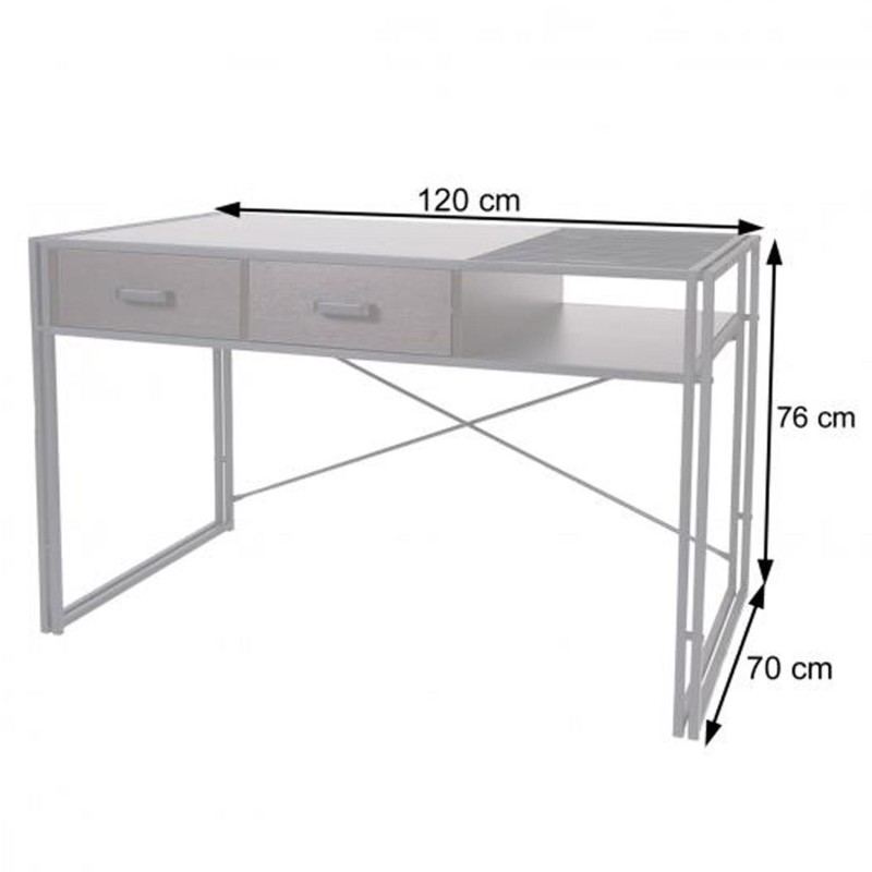 Mesa para Ordenador ROXY, 120x70x76 cm, color Marrón oscuro