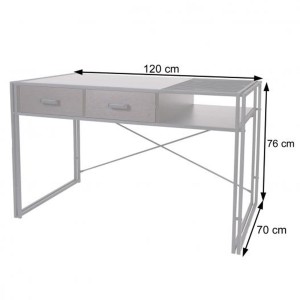 Mesa para Ordenador ROXY, 120x70x76 cm, color Marrón oscuro