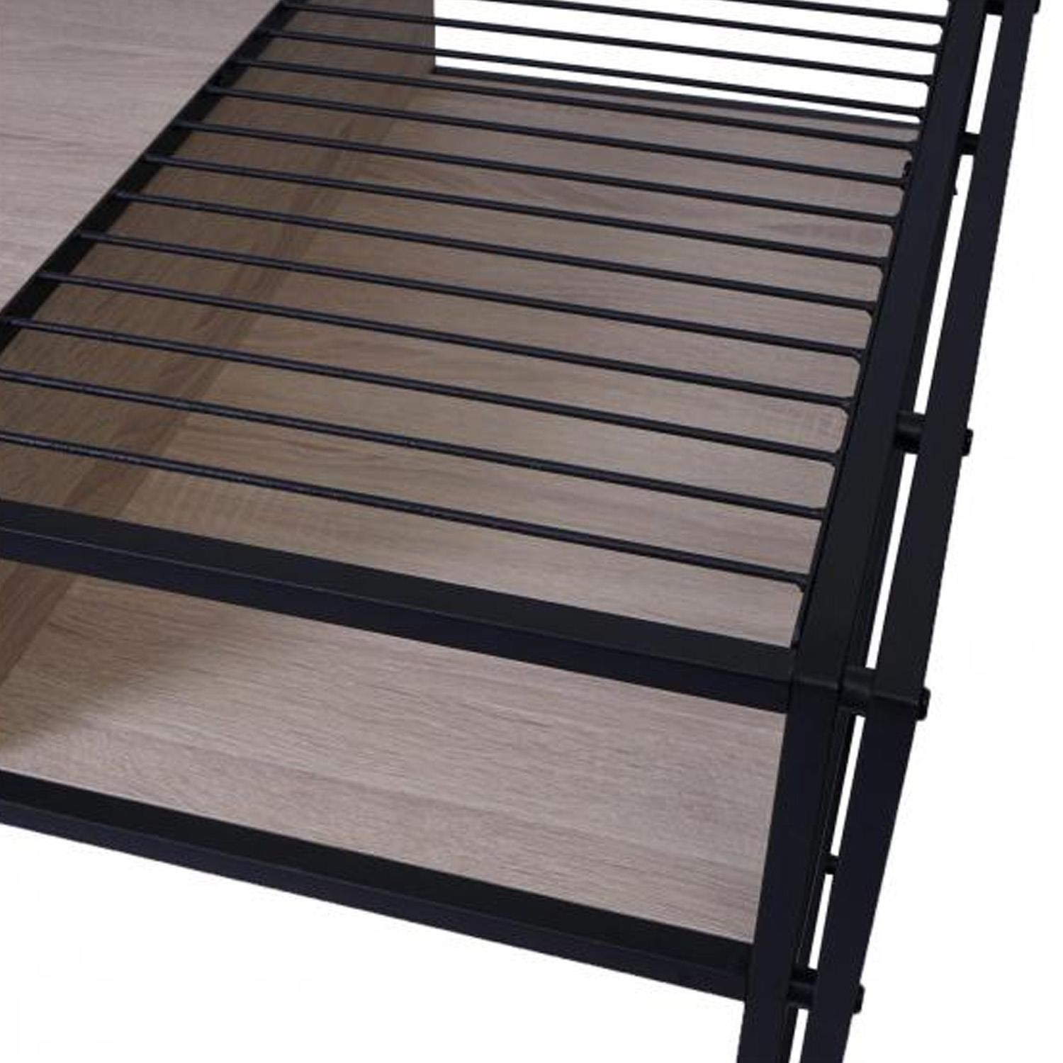 Mesa para Ordenador ROXY, 120x70x76 cm, en Metal y Madera, color Marrón oscuro