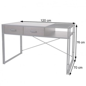 Mesa para Ordenador ROXY, 120x70x76 cm, color Marrón oscuro
