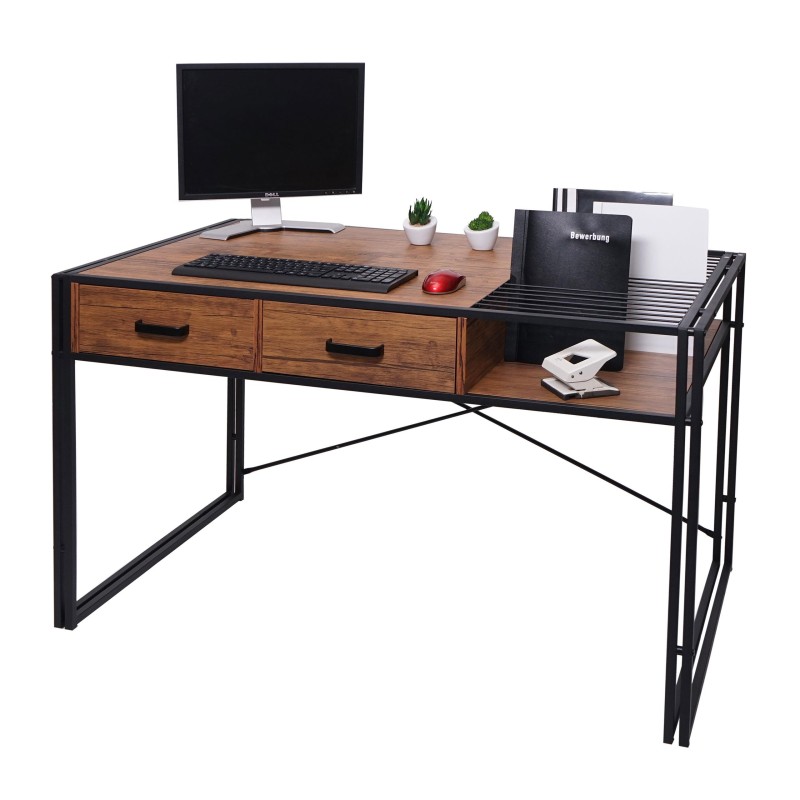 Mesa para Ordenador ROXY, 120x70x76 cm, color Marrón oscuro