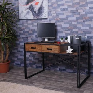 Mesa para Ordenador ROXY, 120x70x76 cm, color Marrón oscuro