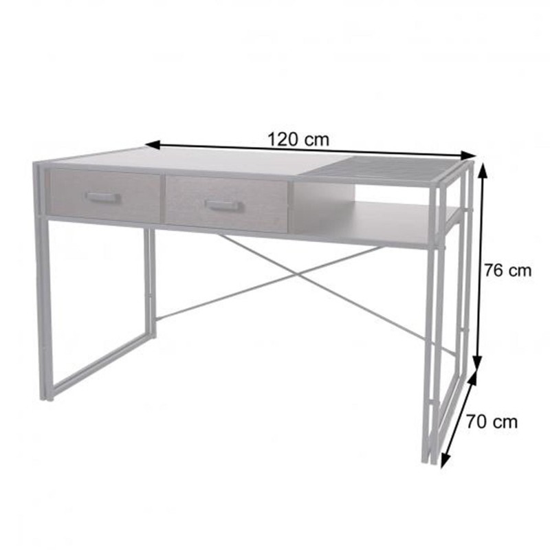 Mesa para Ordenador ROXY, 120x70x76 cm, color Marrón oscuro
