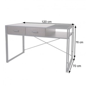 Mesa para Ordenador ROXY, 120x70x76 cm, color Marrón oscuro