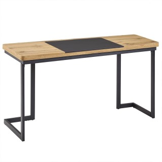Mesa de Oficina BETA con Superficie de Madera y Estructura Metálica Negra 2
