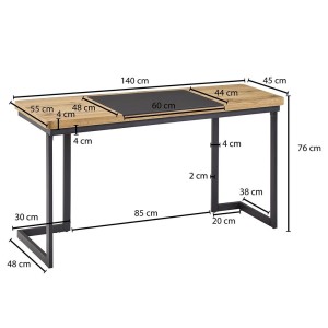 Mesa de Oficina BETA con Superficie de Madera y Estructura Metálica Negra