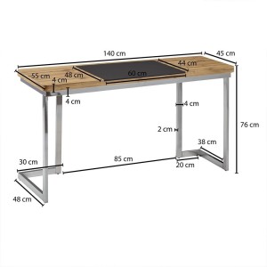 Mesa de Oficina BETA con Superficie de Madera y Estructura Metálica Negra
