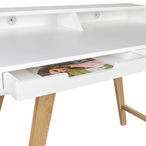 Mesa de Oficina KATEN, Estructura de Madera, color Blanco
