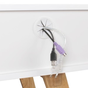 Mesa de Oficina KATEN, Estructura de Madera, color Blanco