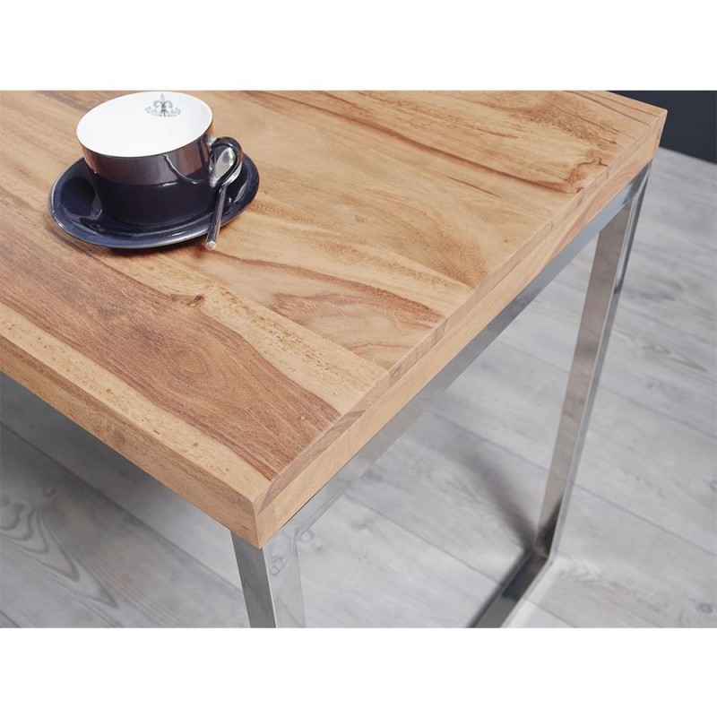 Mesa de Oficina ARGOS, Estructura Metálica, Superficie de Madera color Acacia