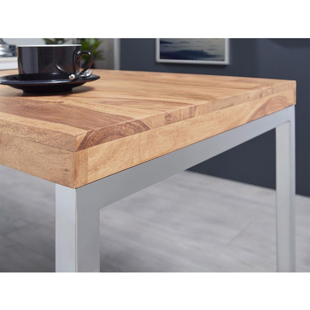 Mesa de Oficina ARGOS, 120x60x76 cm, Estructura Metálica, Superficie de Madera color Acacia