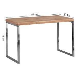 Mesa de Oficina ARGOS, Estructura Metálica, Superficie de Madera color Acacia