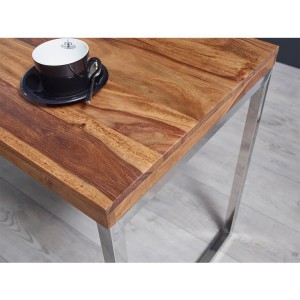 Mesa de Oficina ARGOS, Estructura Metálica, Superficie de Madera color Acacia