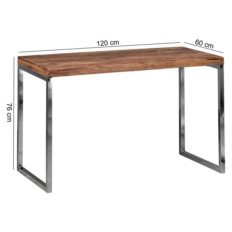 Mesa de Oficina ARGOS, Estructura Metálica, Superficie de Madera color Acacia