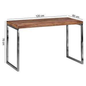 Mesa de Oficina ARGOS, Estructura Metálica, Superficie de Madera color Acacia