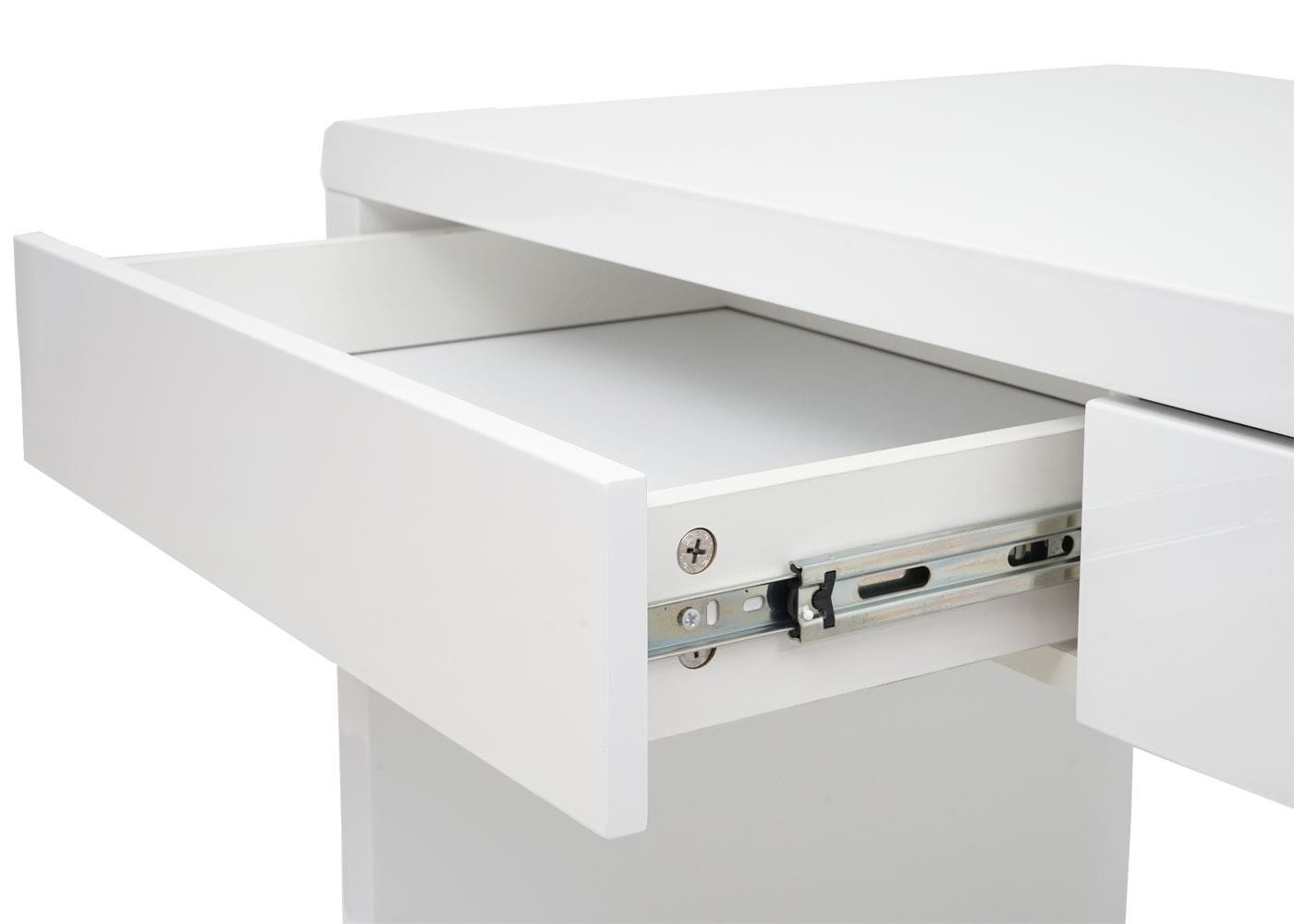 Mesa de Ordenador MANCHESTER, 100x60x75 cm, 2 Cajones, en Madera color Blanco