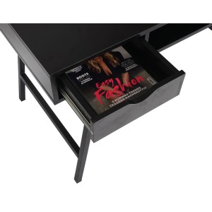 Mesa para Ordenador NILSA, 120x60x76 cm, color Negro