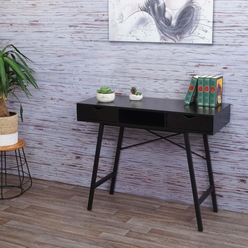 Mesa para Ordenador NILSA, 120x60x76 cm, color Negro