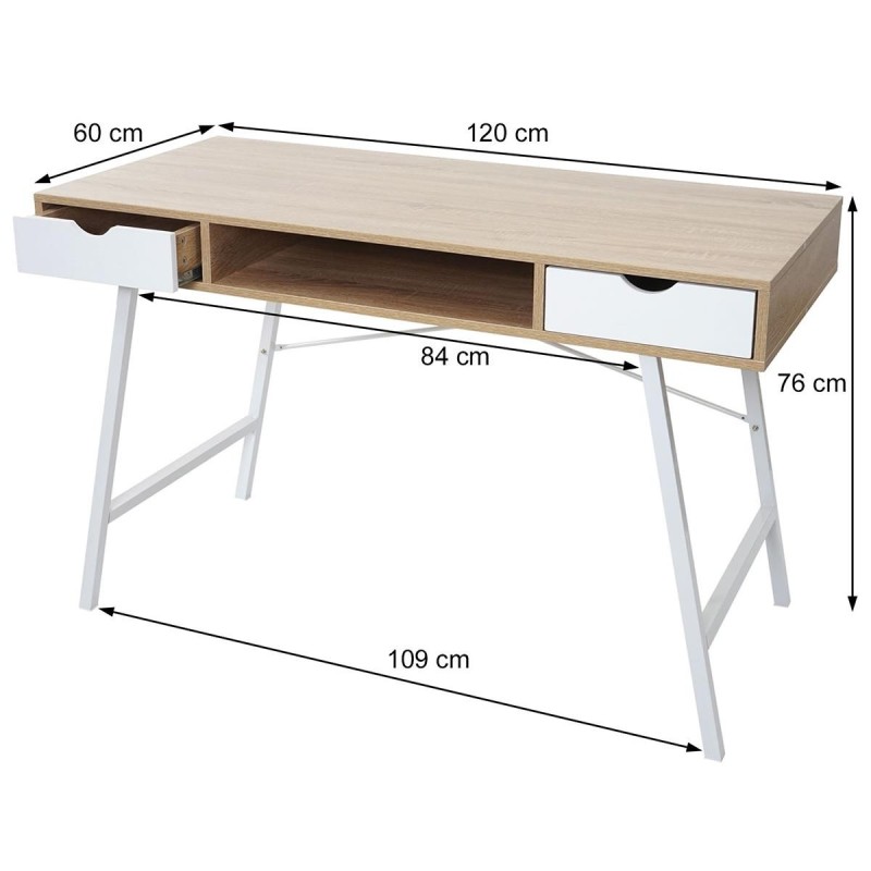 Mesa para Ordenador NILSA, 120x60x76 cm, color Negro