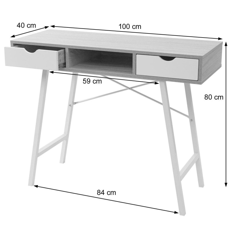 Mesa para Ordenador NILSA, 120x60x76 cm, color Negro