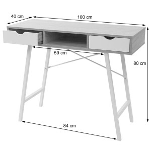 Mesa para Ordenador NILSA, 120x60x76 cm, color Negro