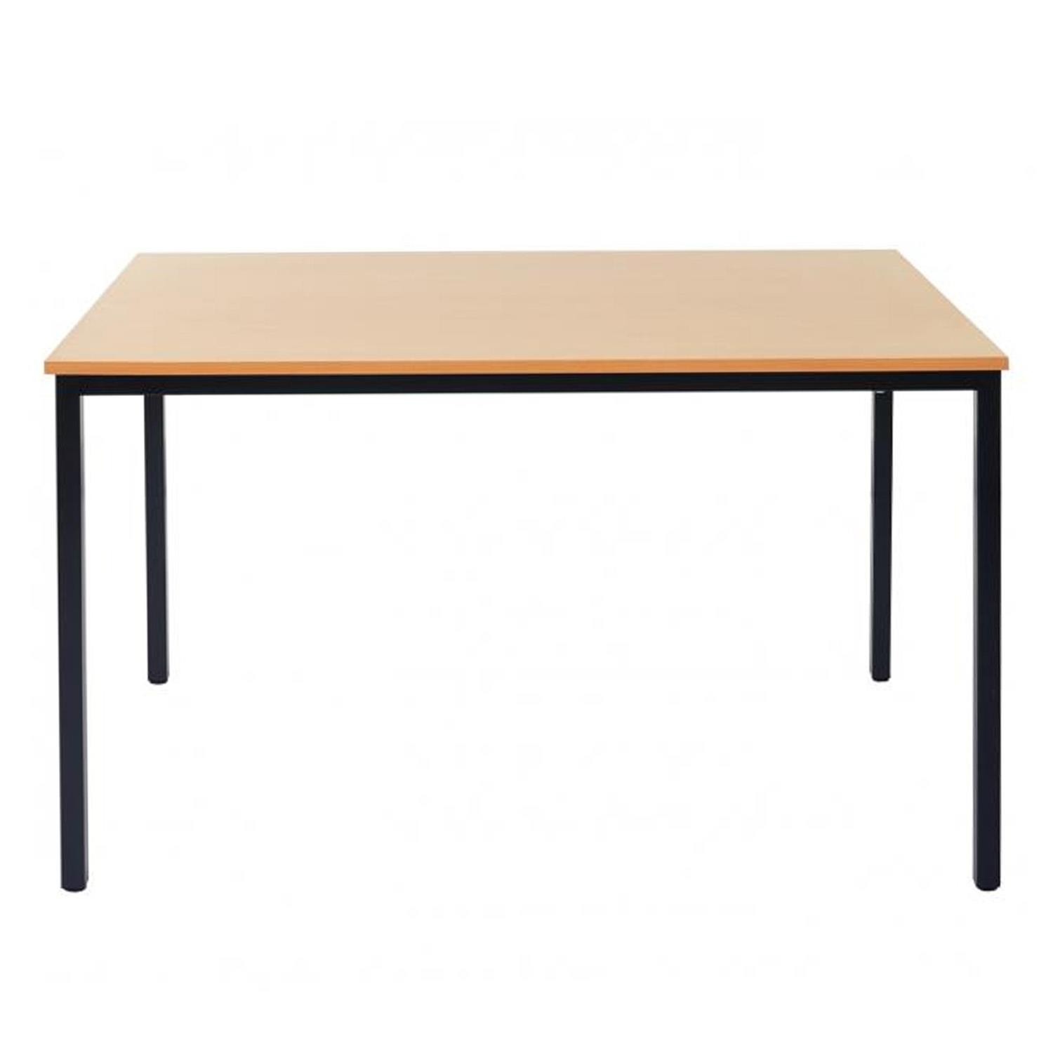 Mesa de oficina LODY, 160x80x75 cm, Estructura Metálica y Superficie de Madera color Haya