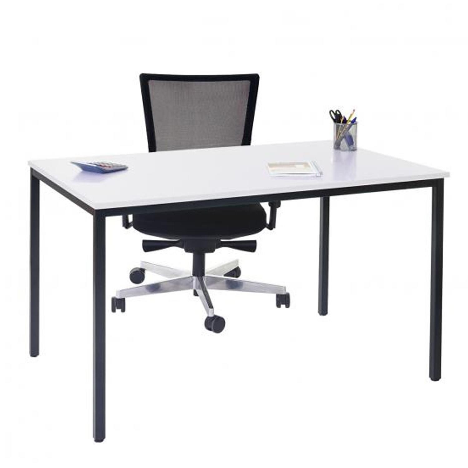 Mesa de oficina LODY, 160x80x75 cm, Estructura Metálica y Superficie de Madera color Haya