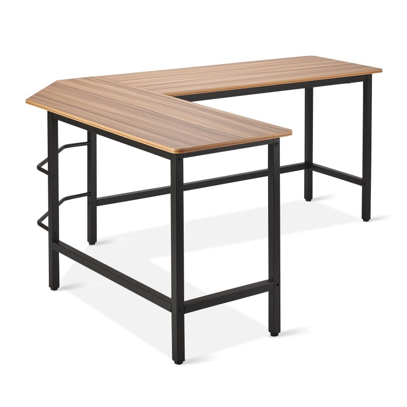 Mesa de ordenador para oficina SOFÍA, en metal y madera roble