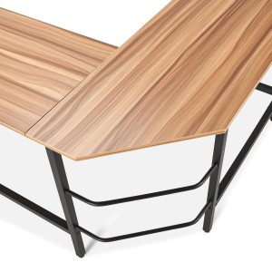 Mesa de ordenador para oficina SOFÍA, en metal y madera roble