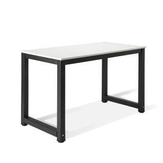 Mesa de ordenador DINA, estructura metal negro, tablero en blanco 2