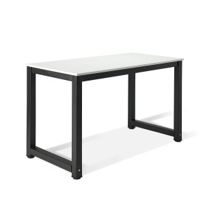 Mesa de ordenador DINA, estructura metal negro, tablero en blanco