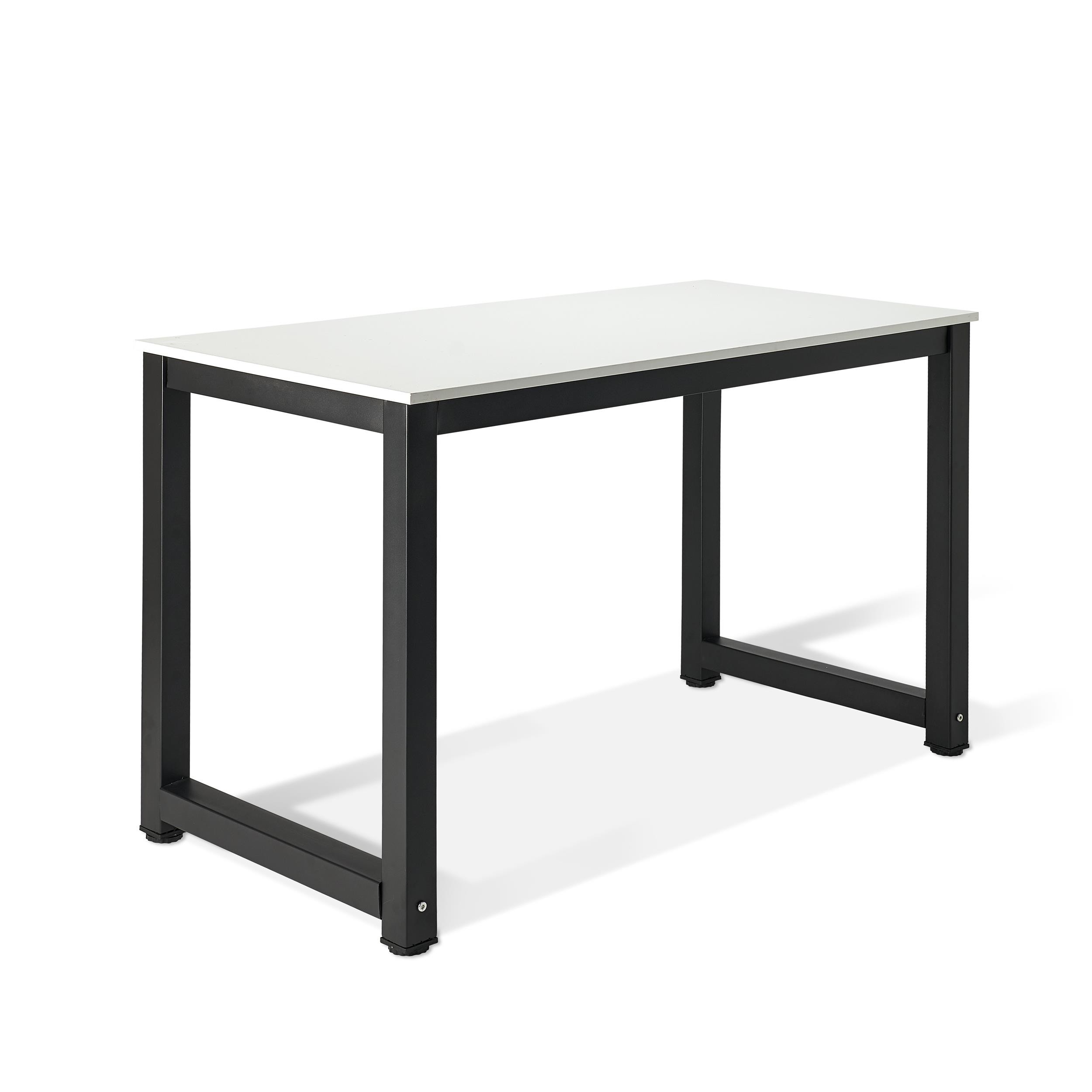 Mesa de Oficina DINA, 120x60x75cm, Estructura Metálica, Madera Color Blanco