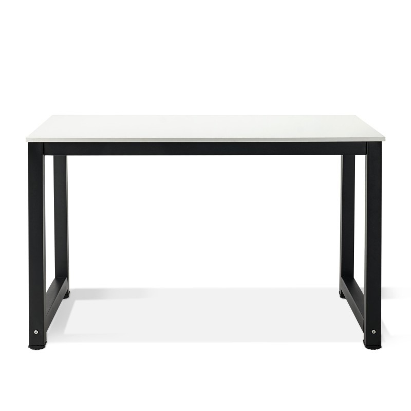 Mesa de ordenador DINA, estructura metal negro, tablero en blanco