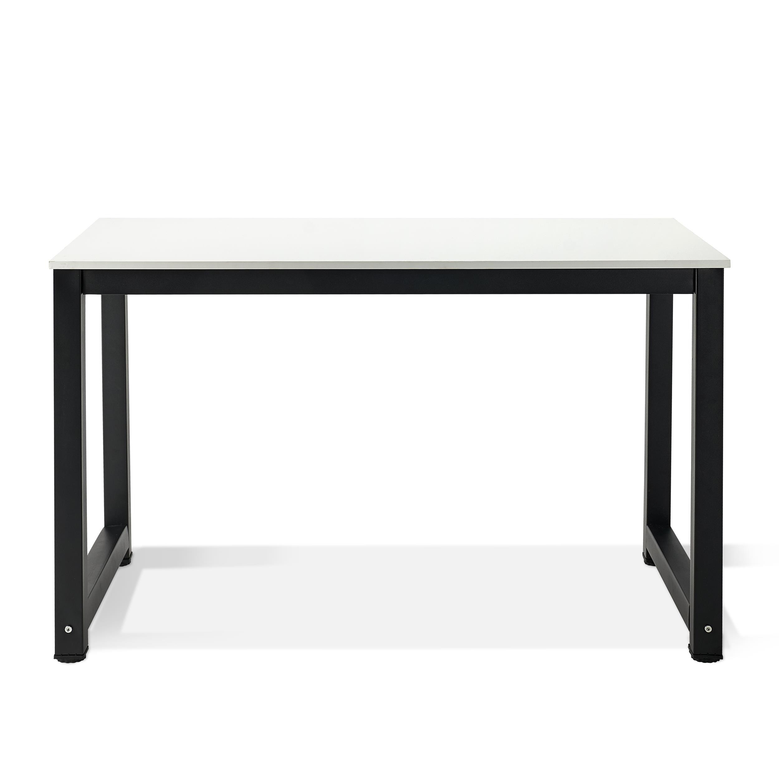 Mesa de Oficina DINA, 120x60x75cm, Estructura Metálica, Madera Color Blanco
