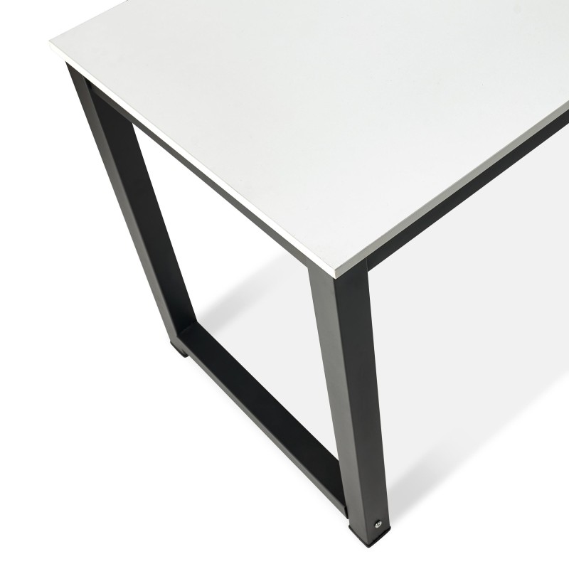 Mesa de ordenador DINA, estructura metal negro, tablero en blanco