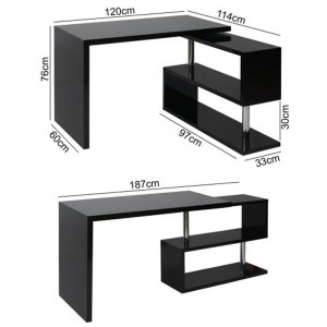 Mesa de Ordenador CLAIRE en Madera color Negro