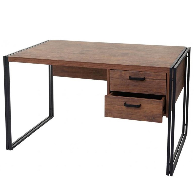 Mesa para Oficina ELSA, en Acero y Madera, color Nogal