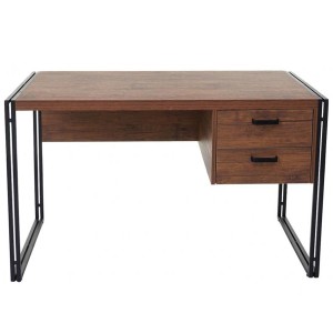 Mesa para Oficina ELSA, en Acero y Madera, color Nogal