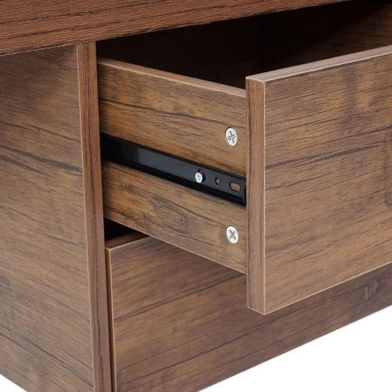 Mesa para Oficina ELSA, en Acero y Madera, color Nogal