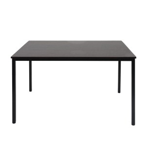 Mesa de oficina DEMI, estructura metálica y superficie en madera color negro