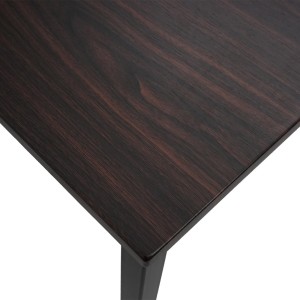 Mesa de oficina DEMI, estructura metálica y superficie en madera color negro