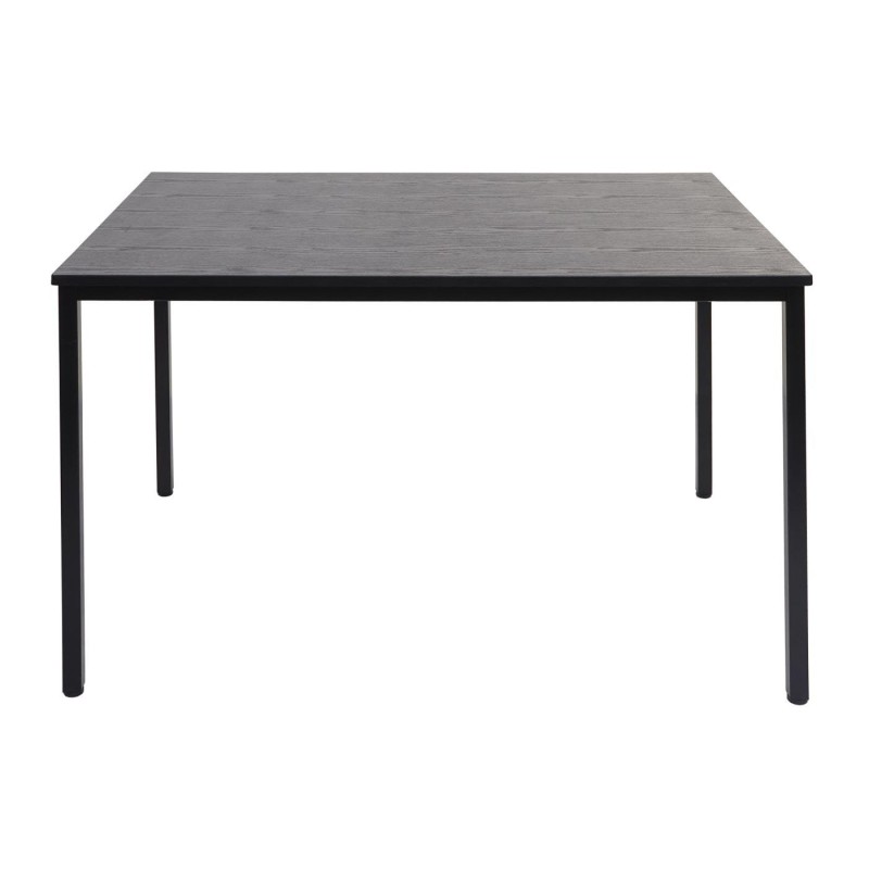Mesa de oficina DEMI, estructura metálica y superficie en madera color negro