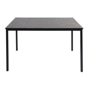 Mesa de oficina DEMI, estructura metálica y superficie en madera color negro