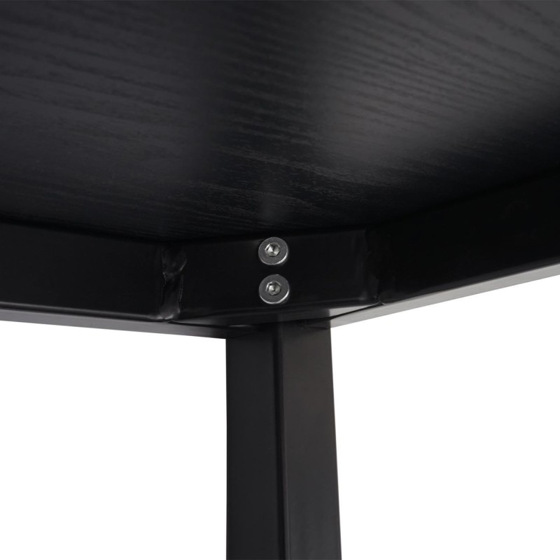 Mesa de oficina DEMI, estructura metálica y superficie en madera color negro
