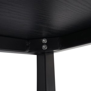 Mesa de oficina DEMI, estructura metálica y superficie en madera color negro
