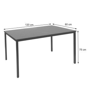 Mesa de oficina DEMI, estructura metálica y superficie en madera color negro