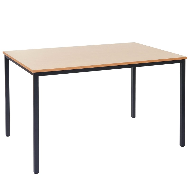 Mesa de oficina DEMI, estructura metálica y superficie en madera color negro