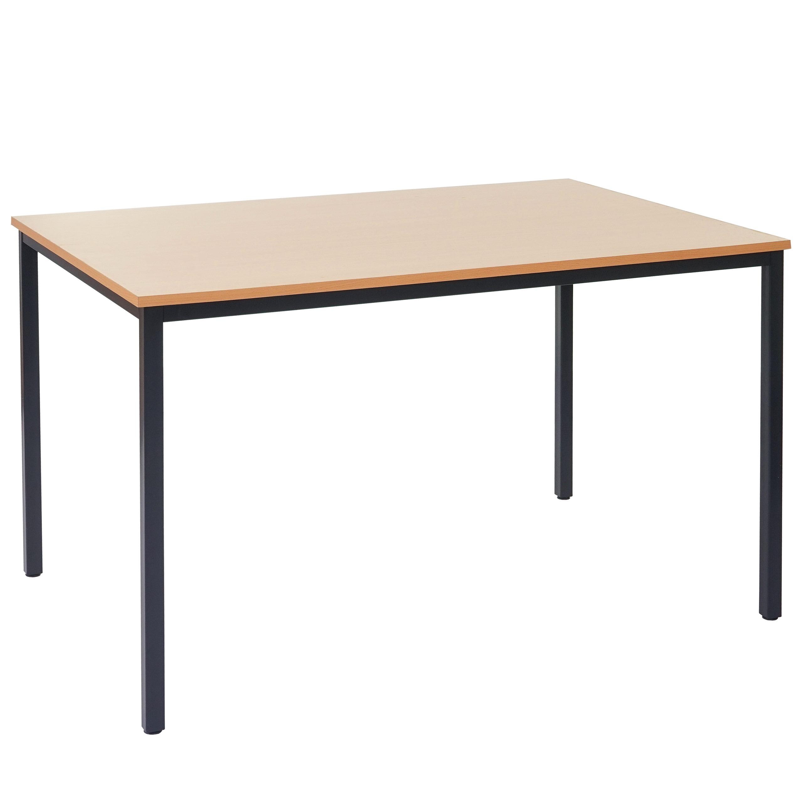 Mesa de oficina DEMI, dimensiones 120x80x74,5 cm, Estructura Metálica y Superficie en Madera Color Negro